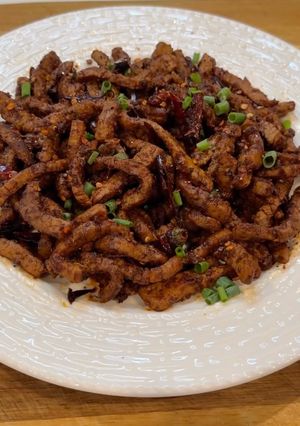 A picture of Easy Prep Sichuan Style Beef Jerky.