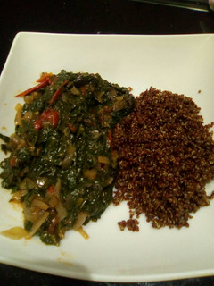 A picture of Spinach and ganola,.