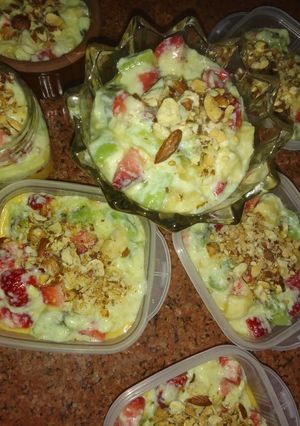 صورة لوصفة مهلبية بطاطا بالفواكه