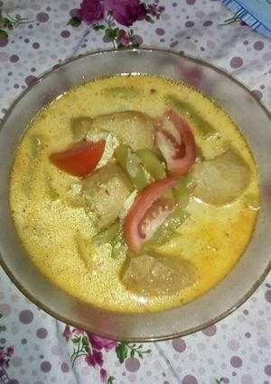 Foto resep Santen kuning buncis, tahu pong,
