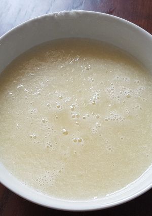 Una foto de Sorbete de melón y limón sin azúcar. Fácil
