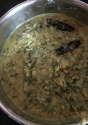 A picture of Murungai Keerai Poricha Kottu.