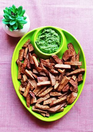 A picture of Jimikand Chips/Fries. Healthy and Fasting Special.