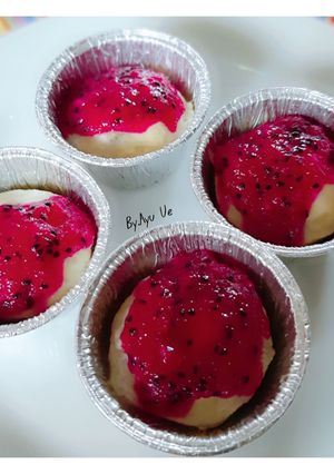 Foto resep CAKE PISANG SAUS BUAH NAGA (cemilan mpasi 8m)