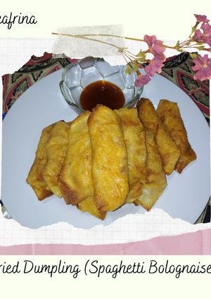 Foto resep Masakan Simpel Pemula #2: Fried Dumpling (Spaghetti Bolognaise)