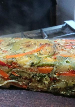 Una foto de Terrina de fideos y verduras
