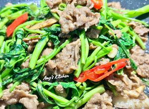 沙茶牛肉炒空心菜 的食譜成品照片