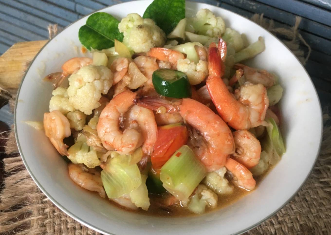 Udang bunga kol saos tiram