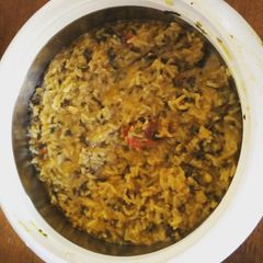 A picture of Keerai sadam/ Greens Rice/ Amaranthus Rice.