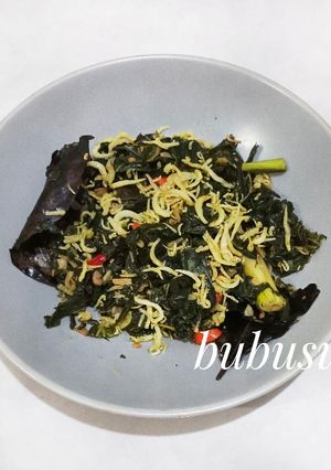 Foto resep Tumis Daun Singkong Pedas Ikan Teri