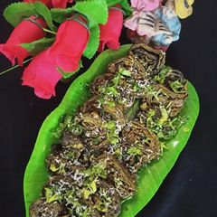 A picture of Colocasia Leaves Patra / Gujarati Arbi Patra.