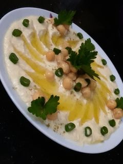 صورة لوصفة حمص بالطحينة