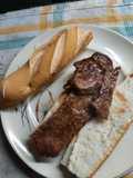 Sándwich rápido de carne en airfryde
