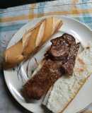 Sándwich rápido de carne en airfryde