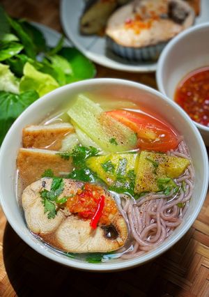Hình của món Bún Cá Ngừ Chả Cá Eat Clean.