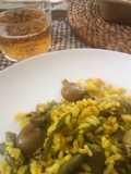 Arroz seco con sepias mini y verduras