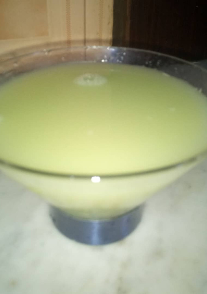 A picture of Cucumber and lemon grass juice.
