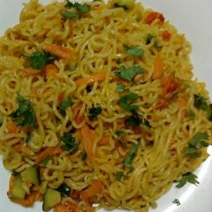 Spicy vegetable noodles A picture of Spicy vegetable noodles.