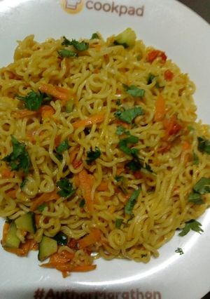 A picture of Spicy vegetable noodles.