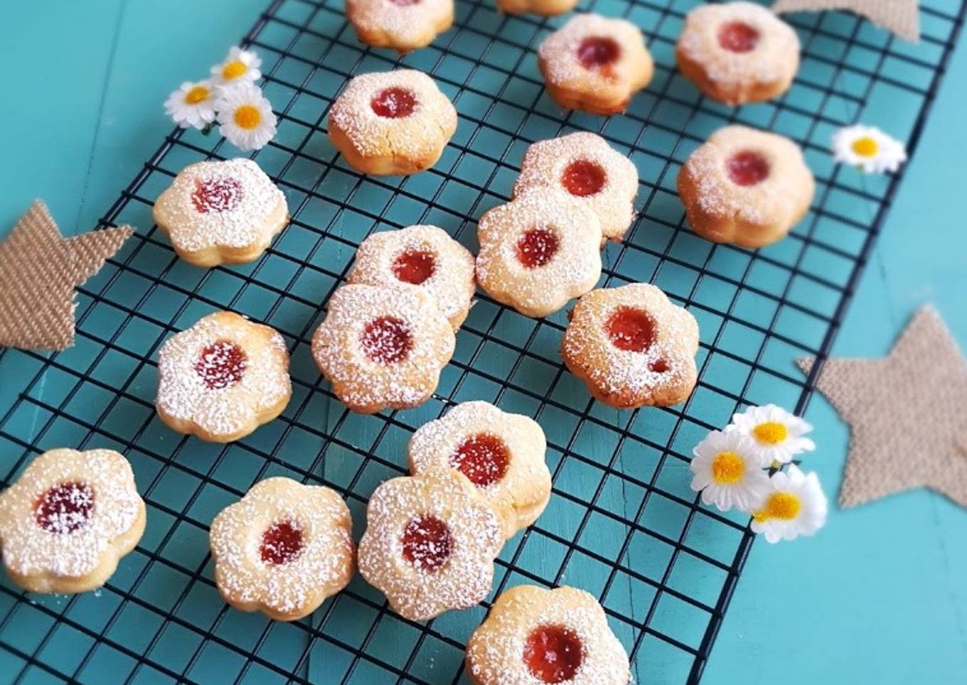 Fleurs sablées a la confiture