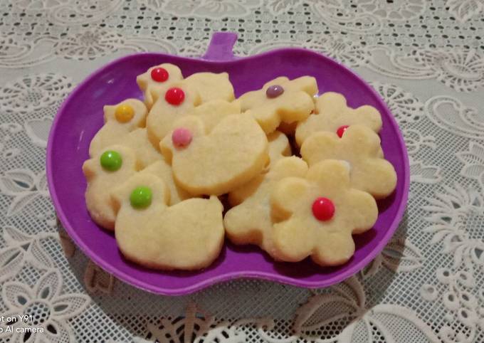 Resep Cookies karakter eggless yang Lezat