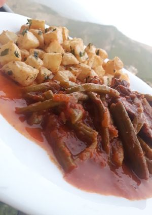 صورة لوصفة لوبيا ماشطو مع بطاطه متبله🐼🌹👍🏼