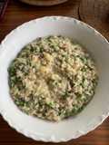 Pea and Mushroom risoto