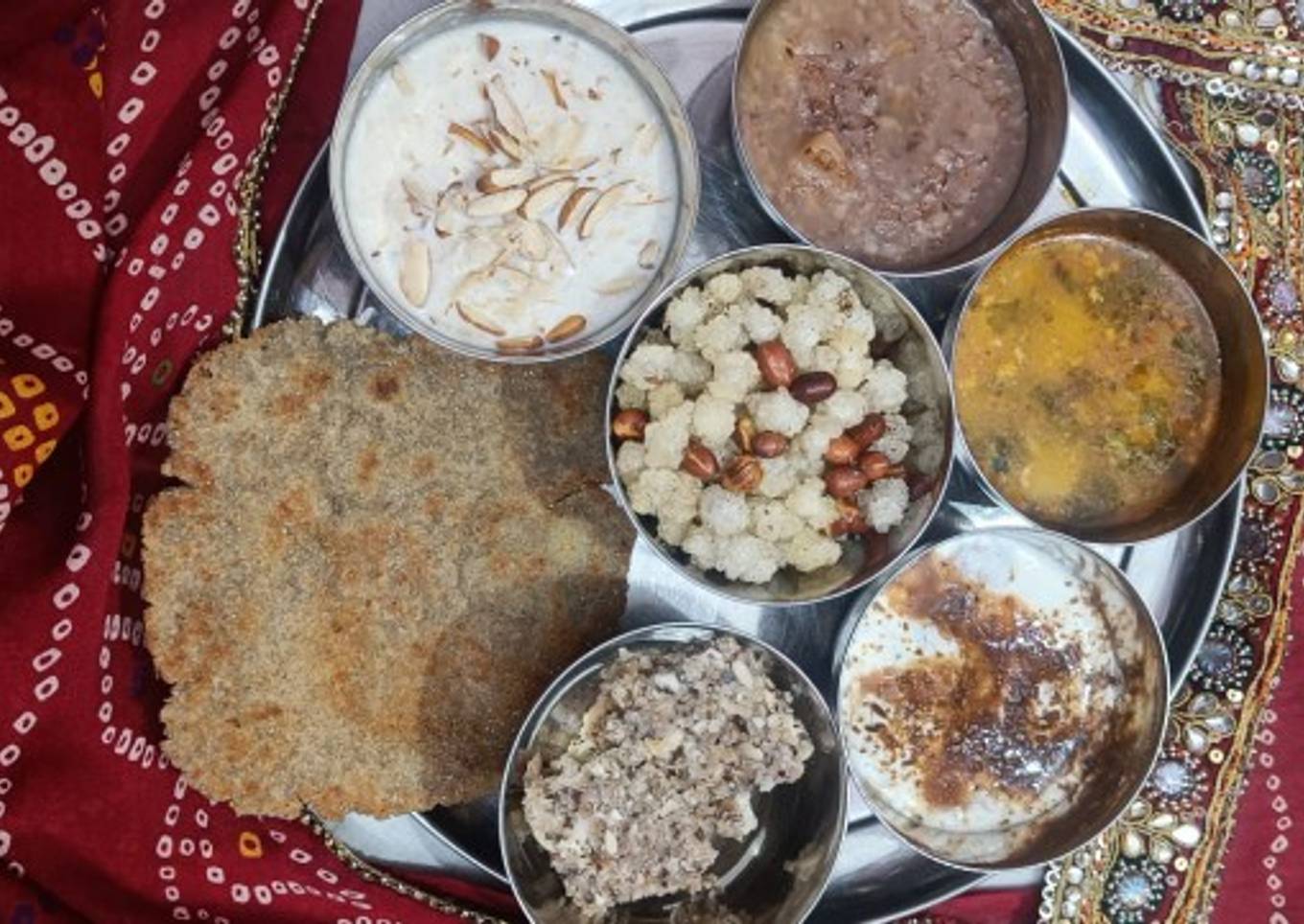 Kuttu paratha falahari thali