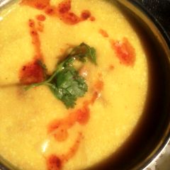 A picture of Urad ki bari alu ki curry.