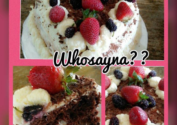 Steps to Prepare Quick Whosayna’s Black Forest Cake