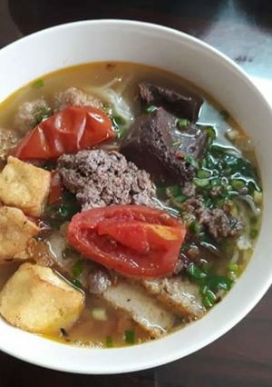 Hình của món Bún riêu cua cho buổi sáng cuối tuần.
