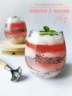Foto resep Coconut & Lychee Jelly