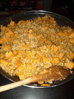 Une photo de Risotto de coquillettes à la patate douce