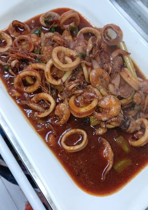 Foto resep Seafood (cumi dan udang)