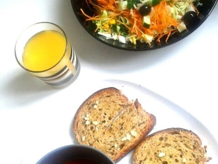 Easy Steps to Prepare Vegan light lunch - Tomato Soup + Salad the So Delicious Makes you drool