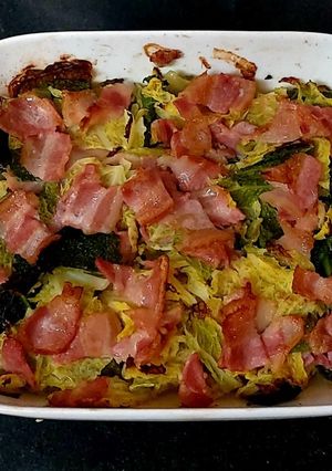 A picture of My Roast Cabbage & Bacon 🥰 #Sidedish#ChristmasGift.