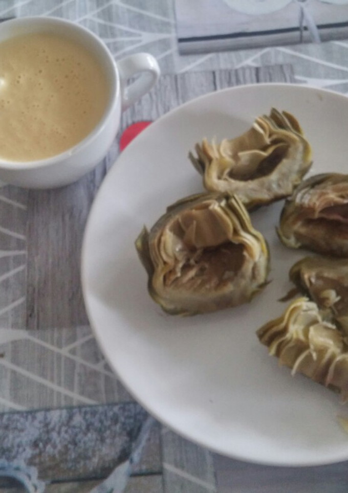 Una foto de Alcachofas con crema de maíz riquísimas