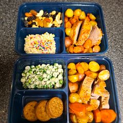 A picture of Pork Loin/Potatoes/Carrots Bento Lunch.