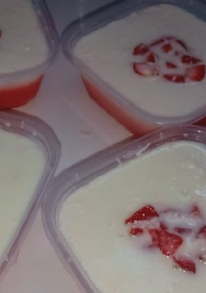 Foto resep Strawberry silky pudding