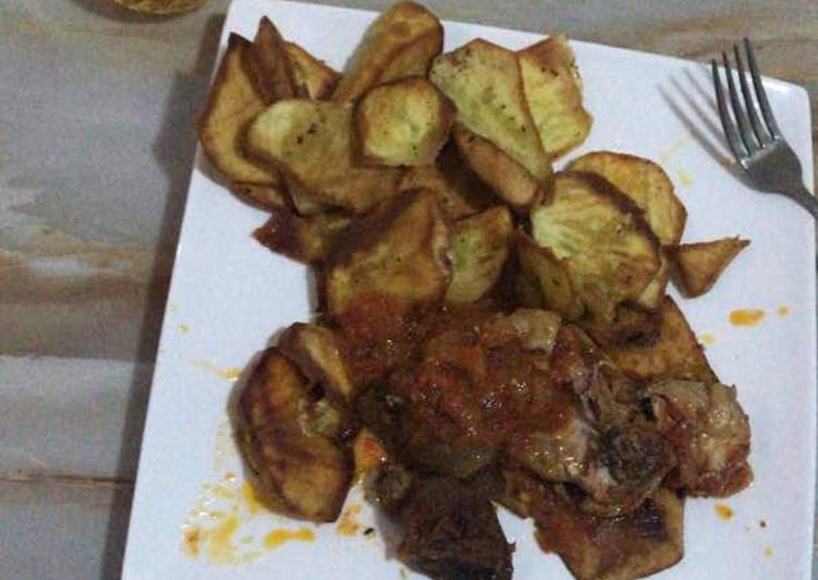 Steps to Make Perfect Chicken Stew serve with Fried sweet potatoes