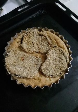 Una foto de Tortitas de ricotta y berenjena🍆