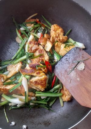 รูปของ ต้นหอมผัดไข่