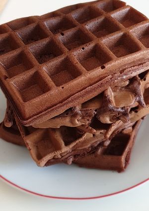 Une photo de Gaufres véganes au cacao