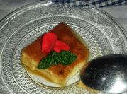 Una foto de flan de queso sin horno