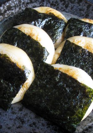 A picture of ‘Isobe Mochi’ made with Glutinous Rice Flour.