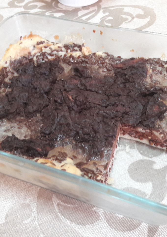 Una foto de Tarta de pan y chocolate sin gluten vegana 🍰