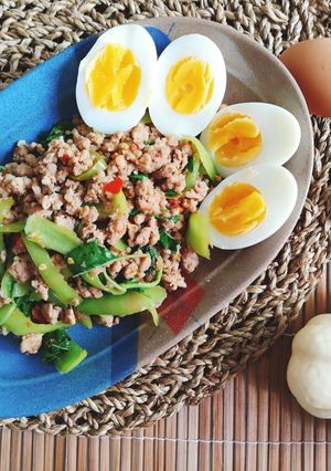 รูปของ กะเพราหมูสับ (ใช้น้ำตาลหญ้าหวาน)