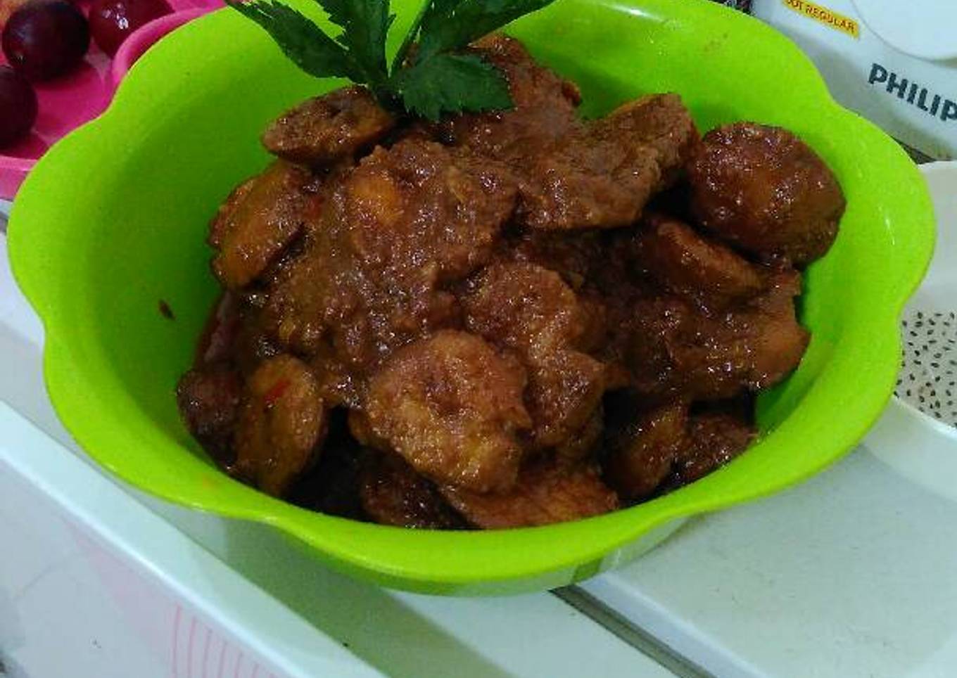 Rendang jengkol tanpa bau