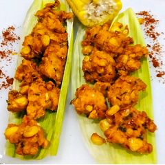 A picture of Sweetcorn Crispy Fritters. (Pakoda).