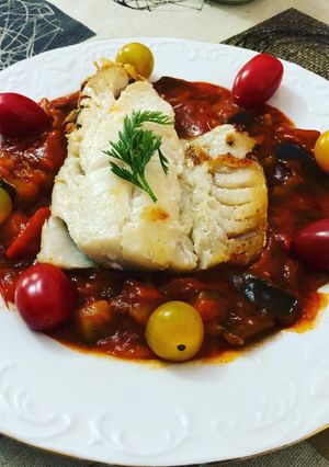 Foto principal de Bacalao a la plancha con sanfaina